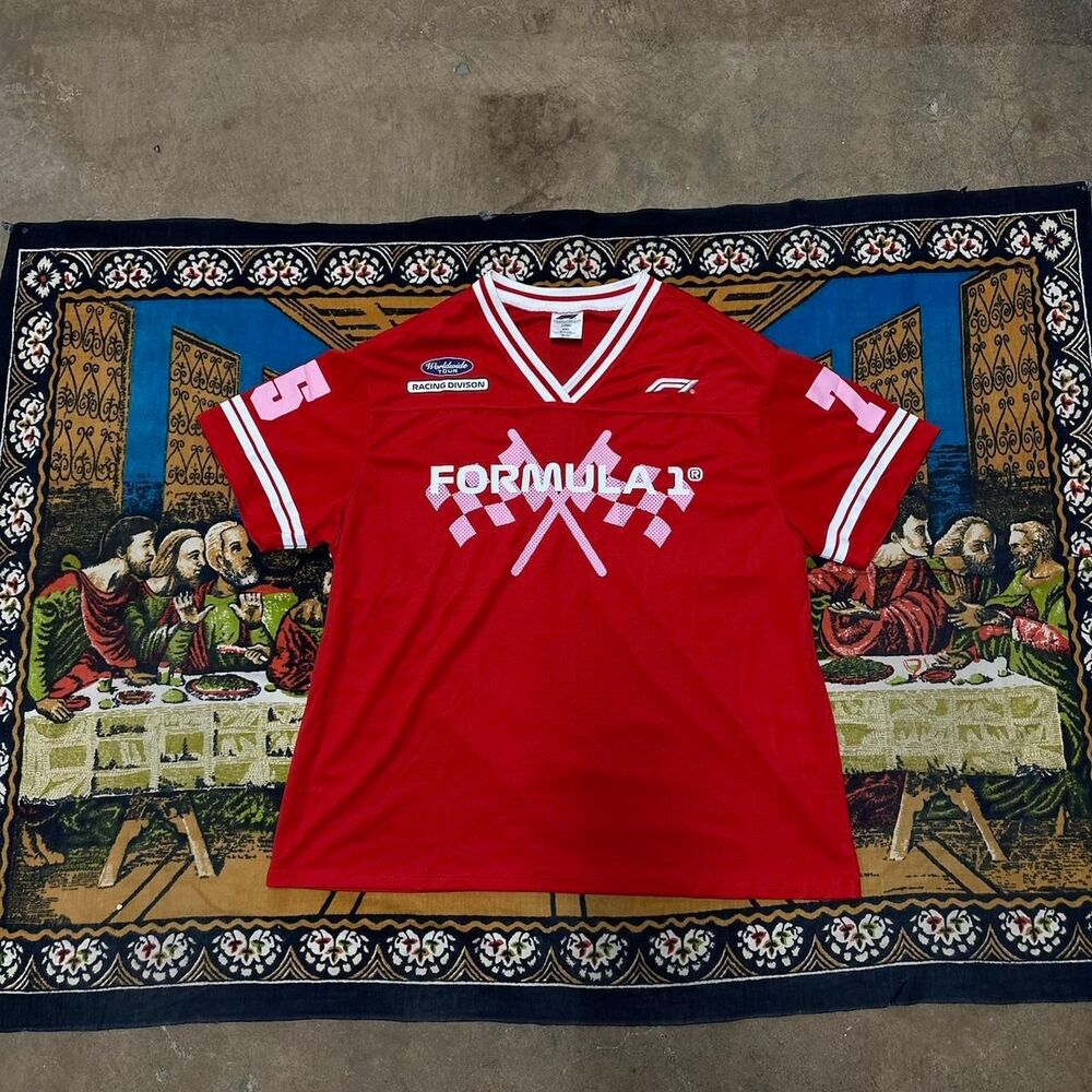 Formula 1 jersey tshirt Size xxl red white jersey baggy oversized cars f1 racing